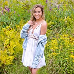 white flowy free people dress